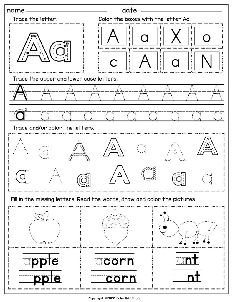 Letter formation worksheets